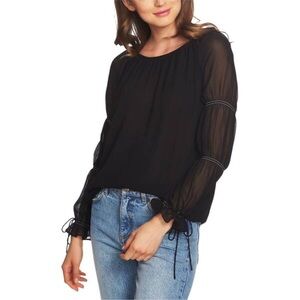 1. State Long Sleeve Blouse Black